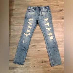PRPS Light Blue Distressed Skinny Jeans